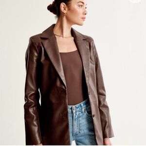 NWT Abercrombie & Fitch • Vegan Leather Blazer